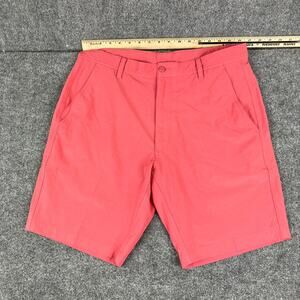 FJ Men's Shorts Size 35 Coral Red Stretch Casual Chino Flat Front Lightweight